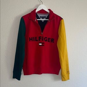 Tommy Hilfiger Men's Zip-Up Sweater - Red, Green, Yellow